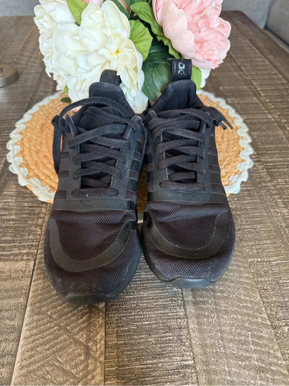 adidas Boy’s Black Athletic Running Sneakers